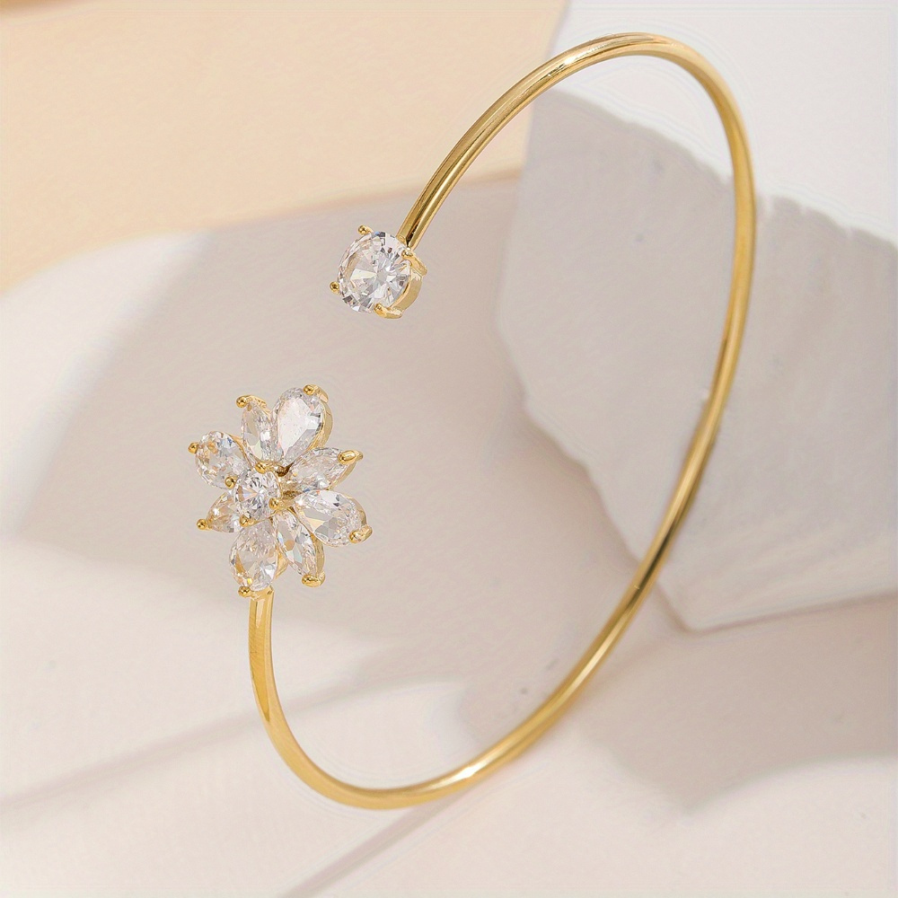 Vintage Style Zirconia Bangle, August Birthstone
